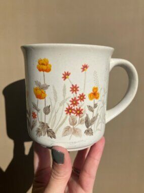 Retro Floral Wildflower Ceramic Coffee Mug Cup